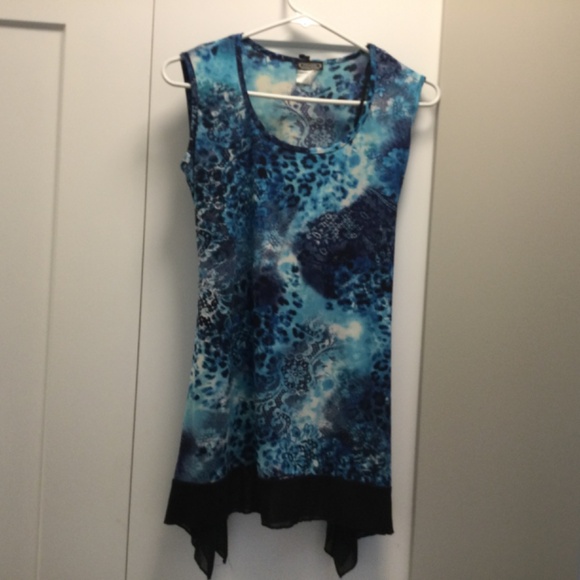 Lovely Blue/black Casual Top - Picture 3 of 6